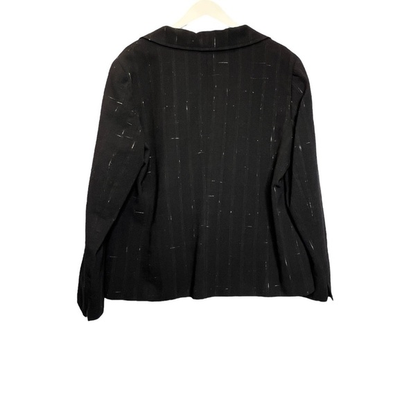 Lafayette 148 | Black Virgin Wool/Silk Blend One Button Blazer Sz 16 - Picture 2 of 5